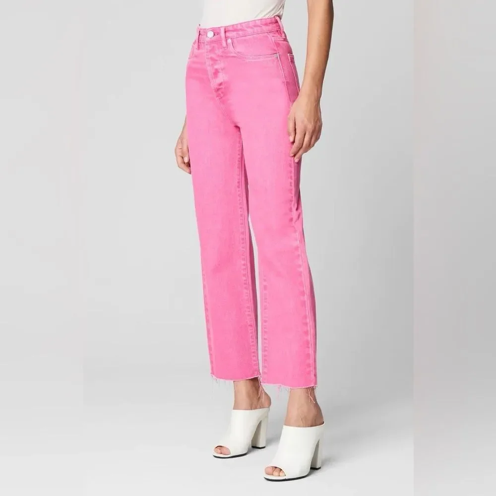 Blank NYC | The Baxter Pink Denim High-Waisted Straight Jeans